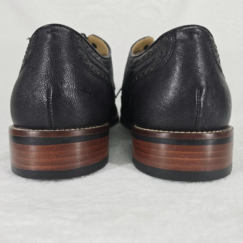 Cole Haan Shoes Mens 11.5 Black Wingtip Oxford Brogue Cap Toe Grand.OS Leather